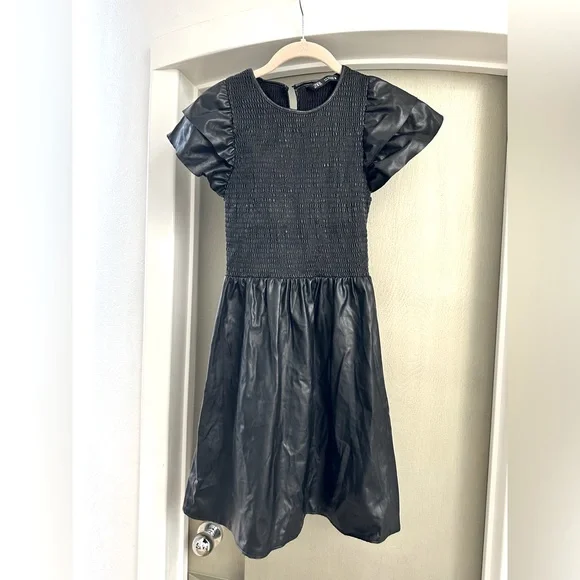 Zara | Dresses | Zara Smocked Faux Leather Dress S | Poshmark Zara | Dresses | Zara Smocked Faux Leather Dress S | Poshmark